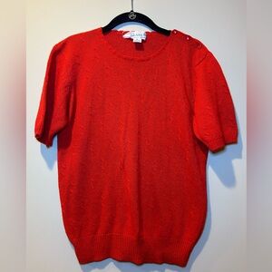 Vintage VTG Designed by Deans of Scotland Silk Blend Short Sleeve Sweater Size M